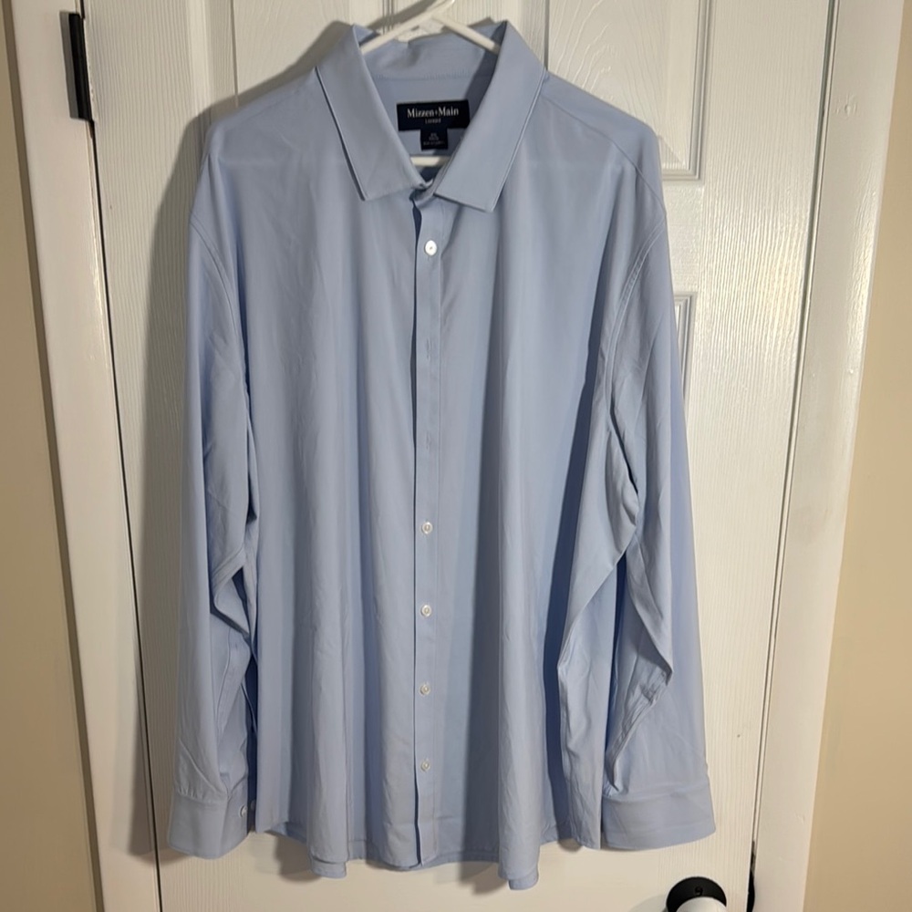 Mizzen+Main Men's Light Blue Dress Shirt XXL Classic Fit EUC